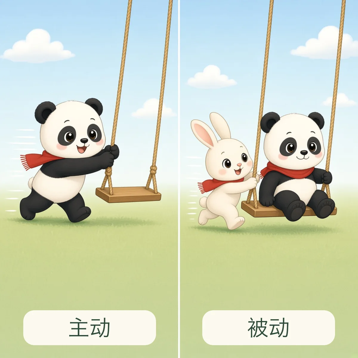 主动 active，被动 passive