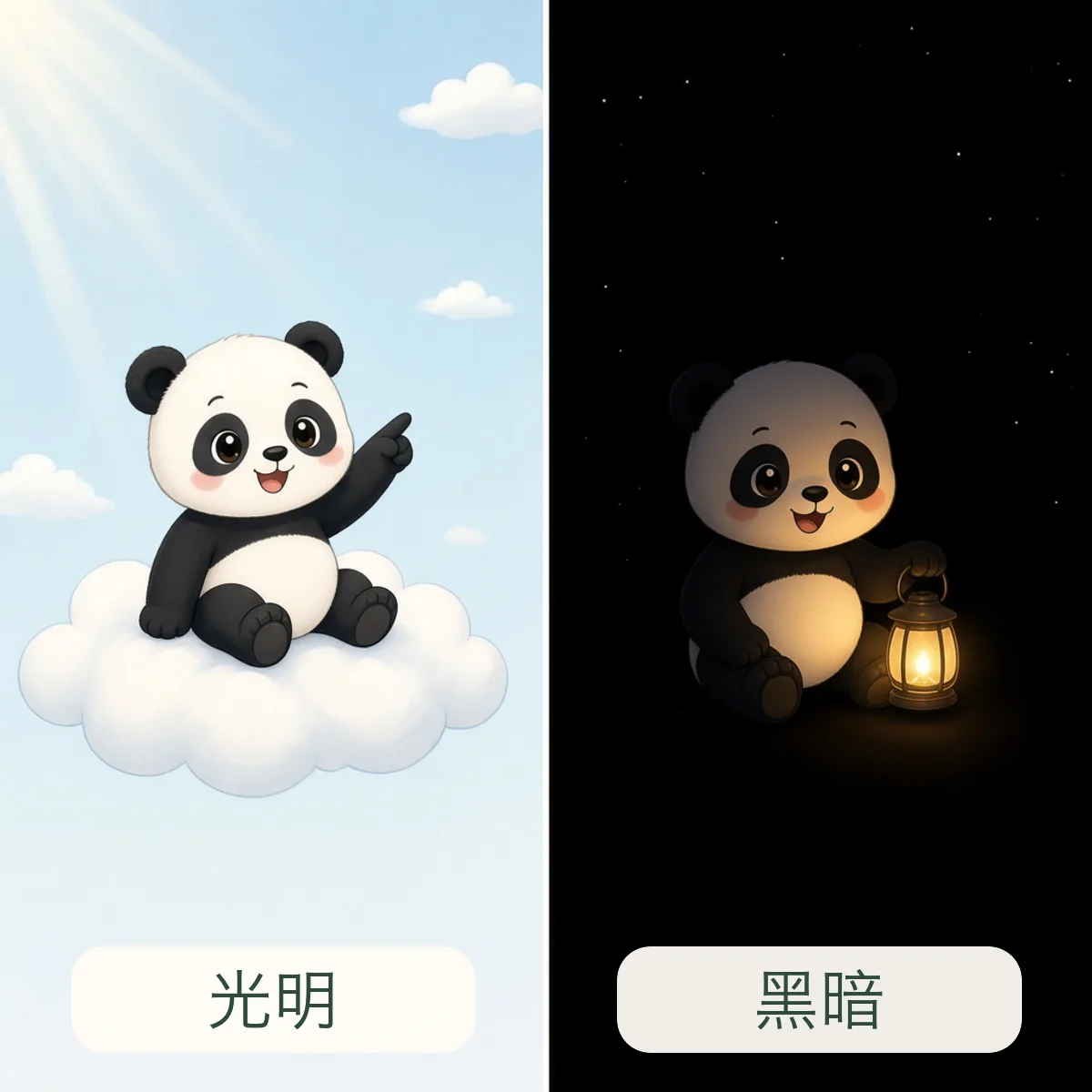 光明 brightness，黑暗 darkness