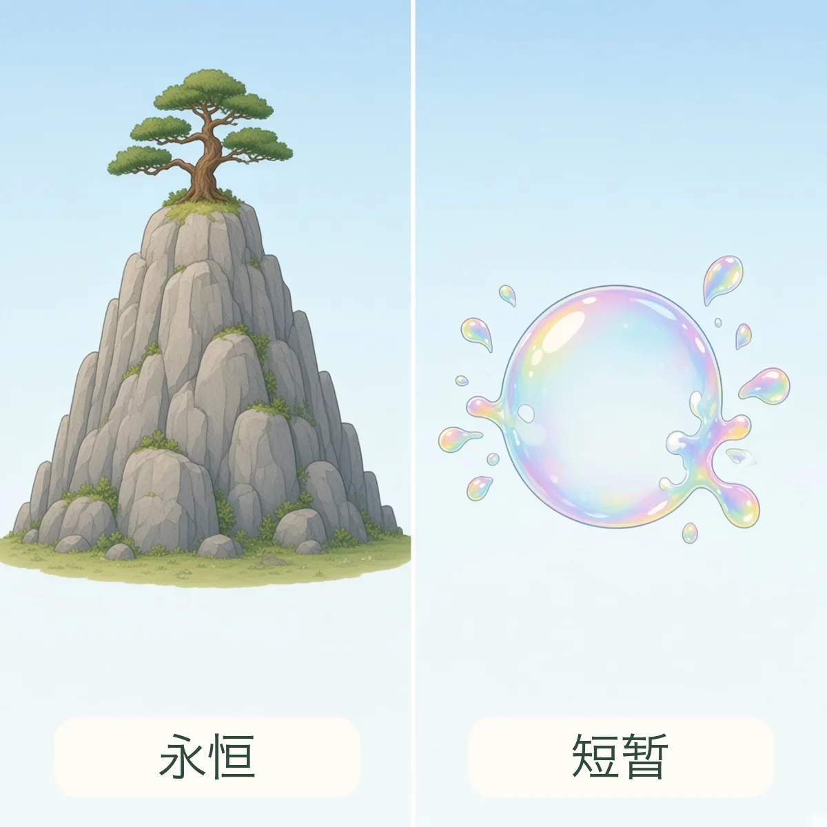 永恒 eternal，短暂 transient