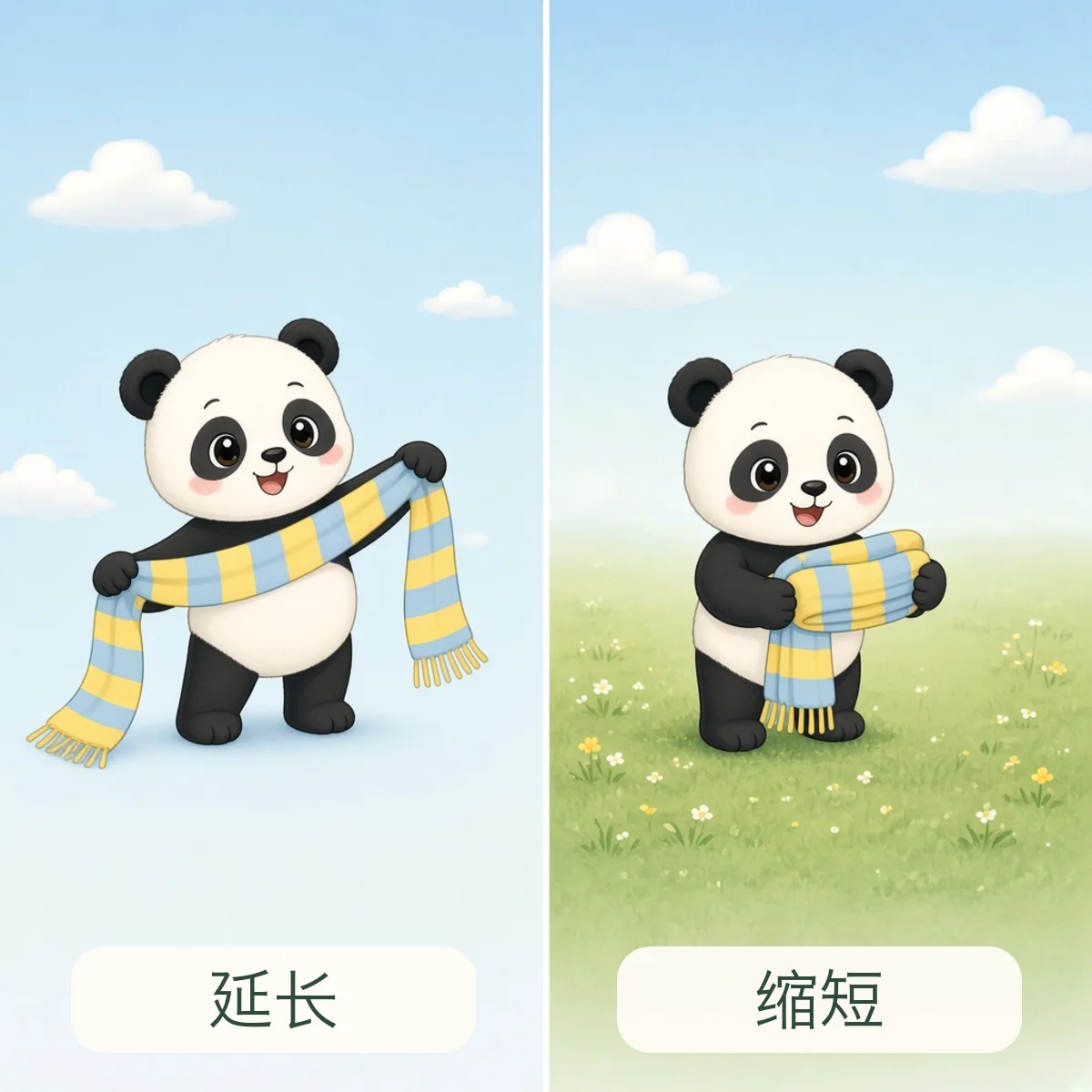 延长 extend，缩短 shorten