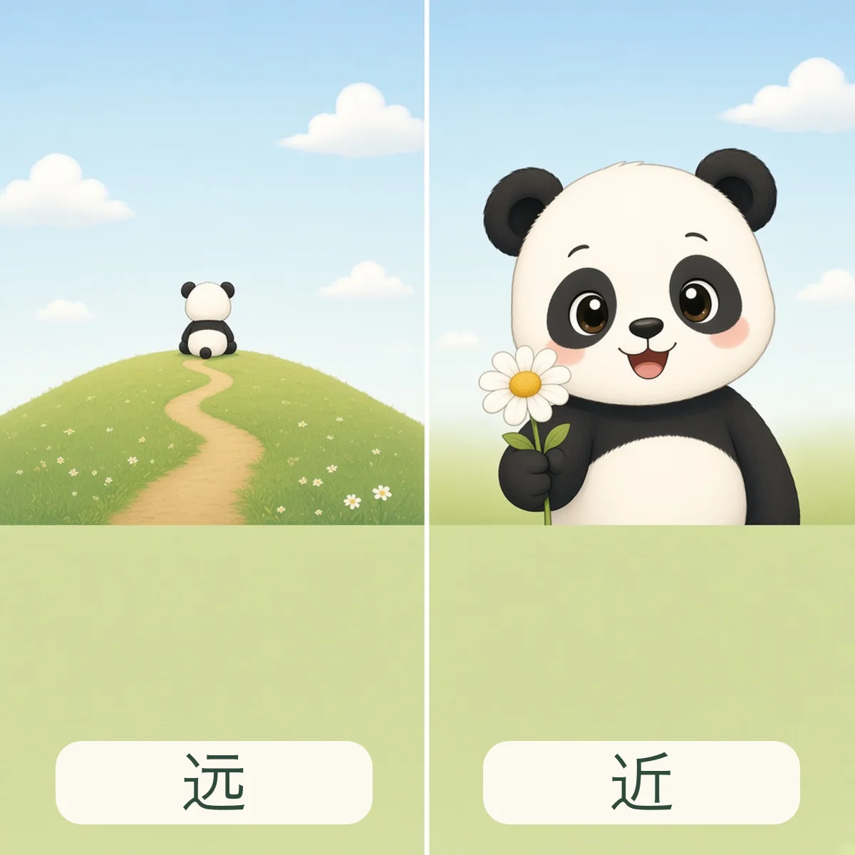 远 far，近 near