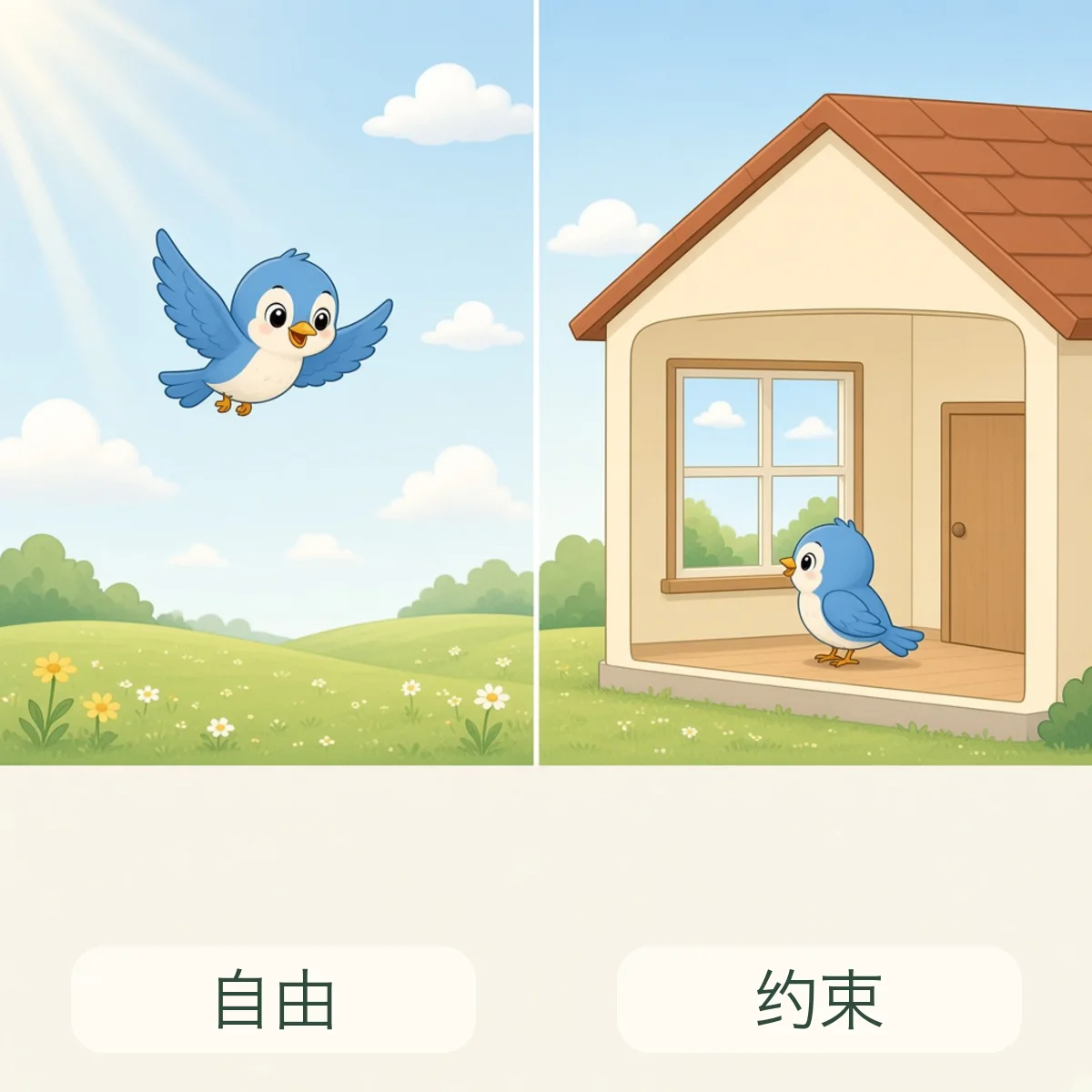 自由 freedom，约束 restraint