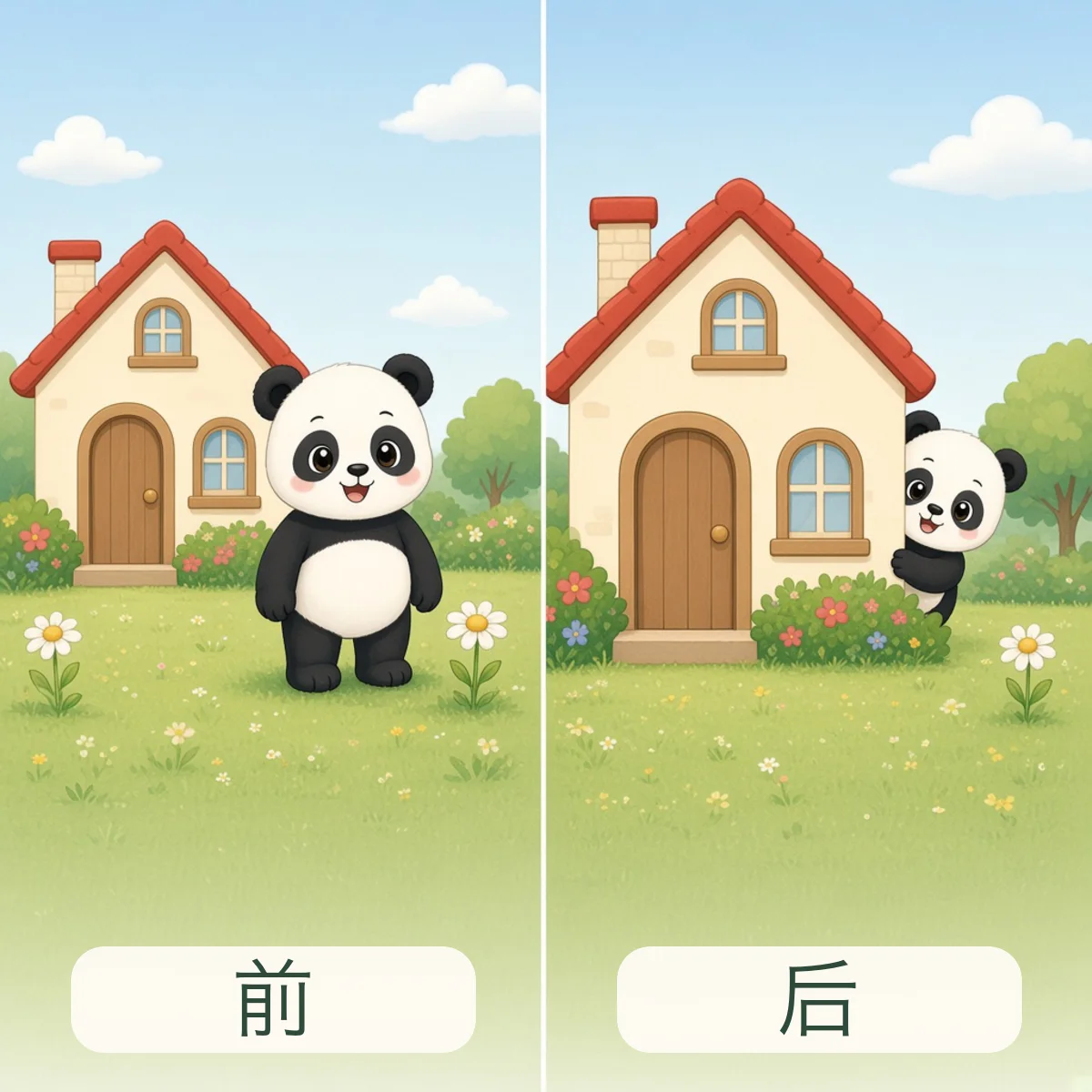 前 front，后 back