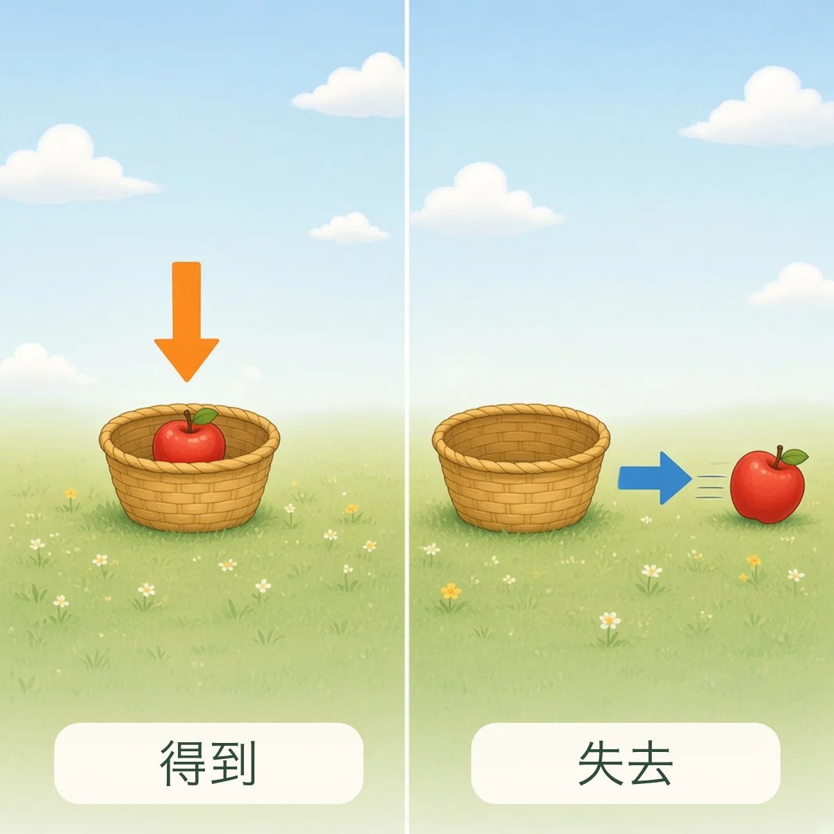 得到 gain，失去 lose