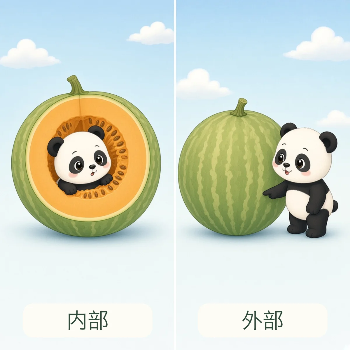 内部 interior，外部 exterior