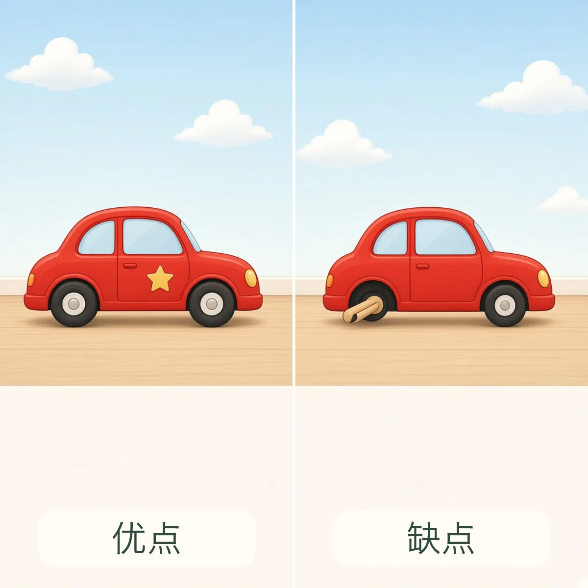 优点 merit，缺点 shortcoming