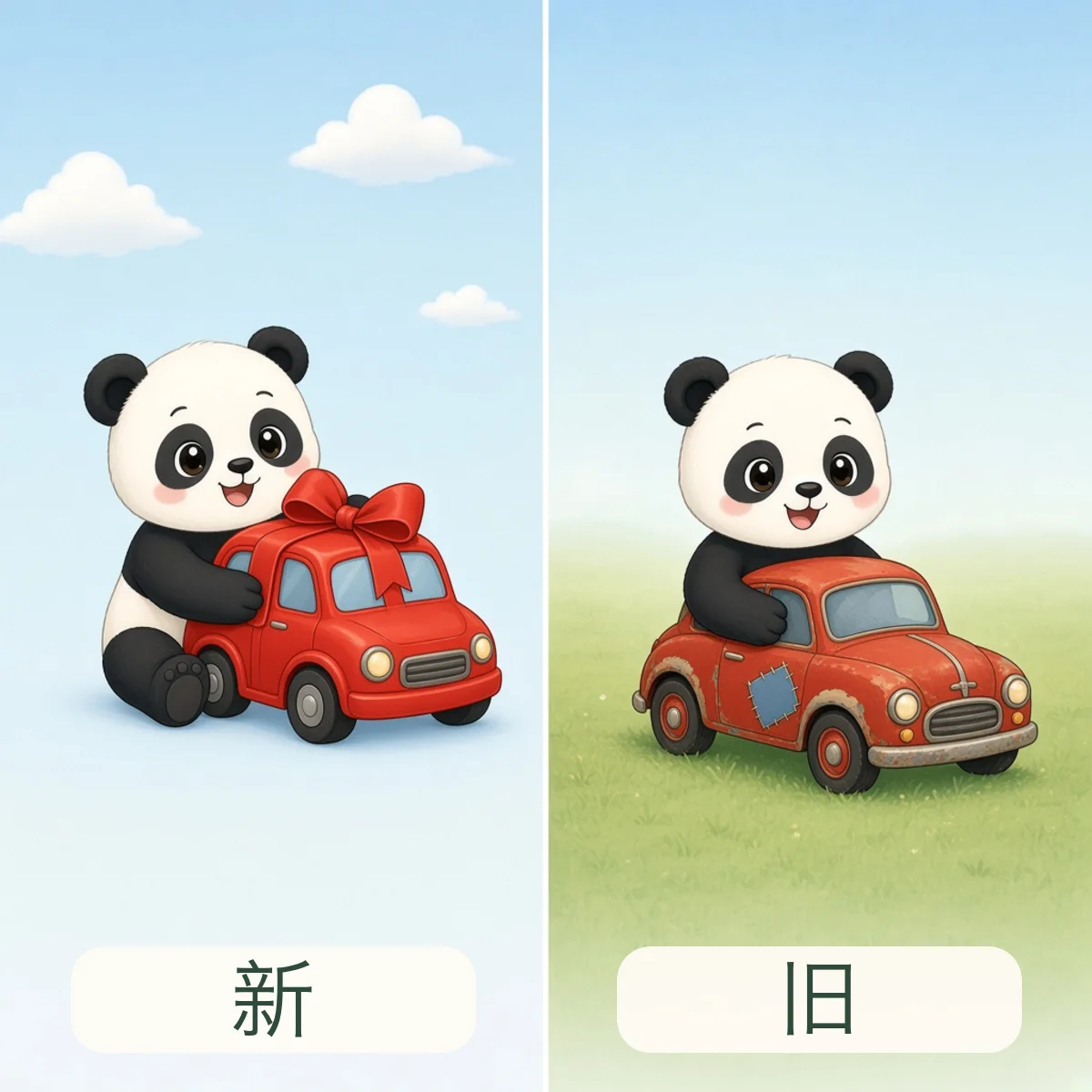 新 new，旧 old