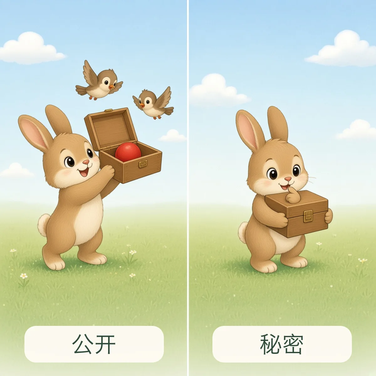 公开 public，秘密 secret