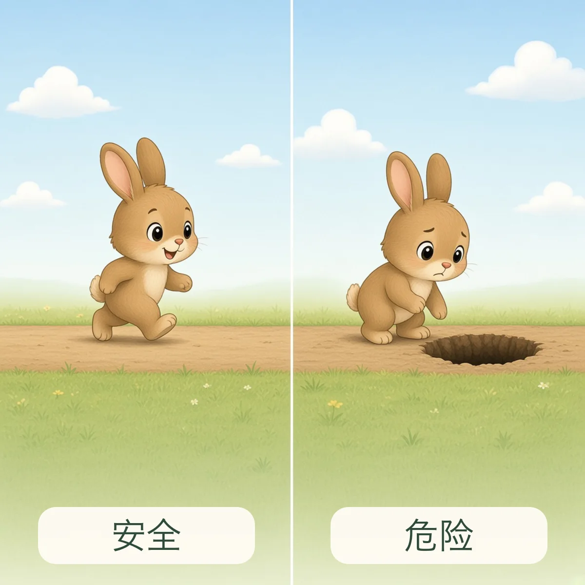 安全 safe，危险 dangerous