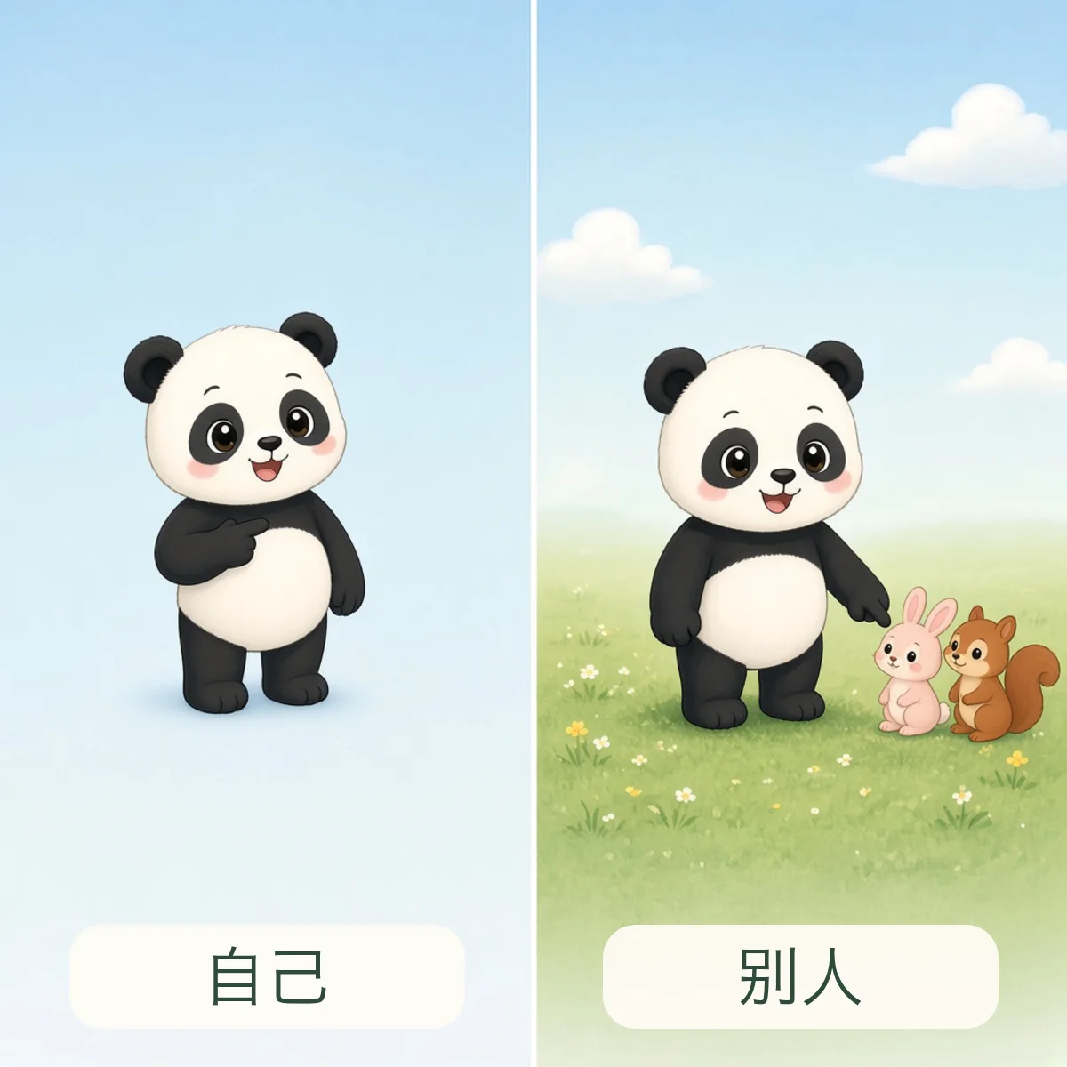自己 self，别人 others