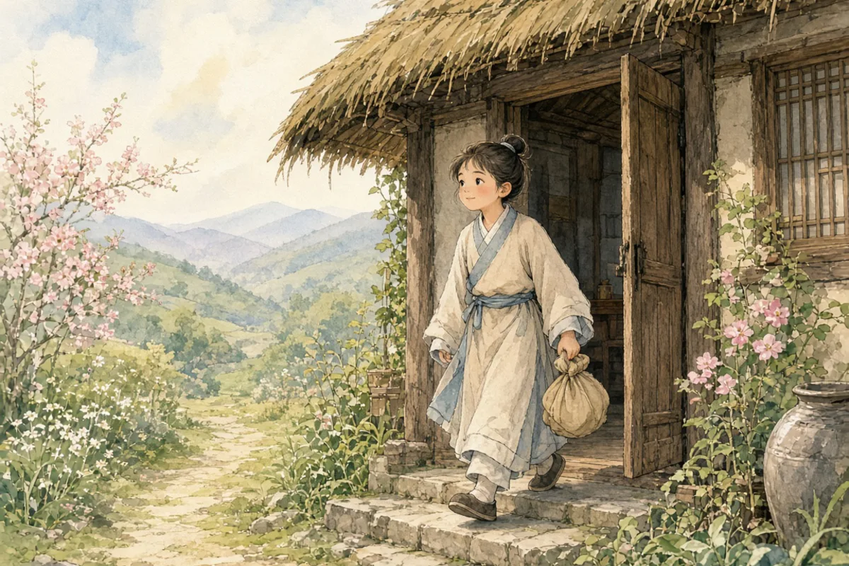 插画：初出茅庐，比喻刚出来做事，经验还不多