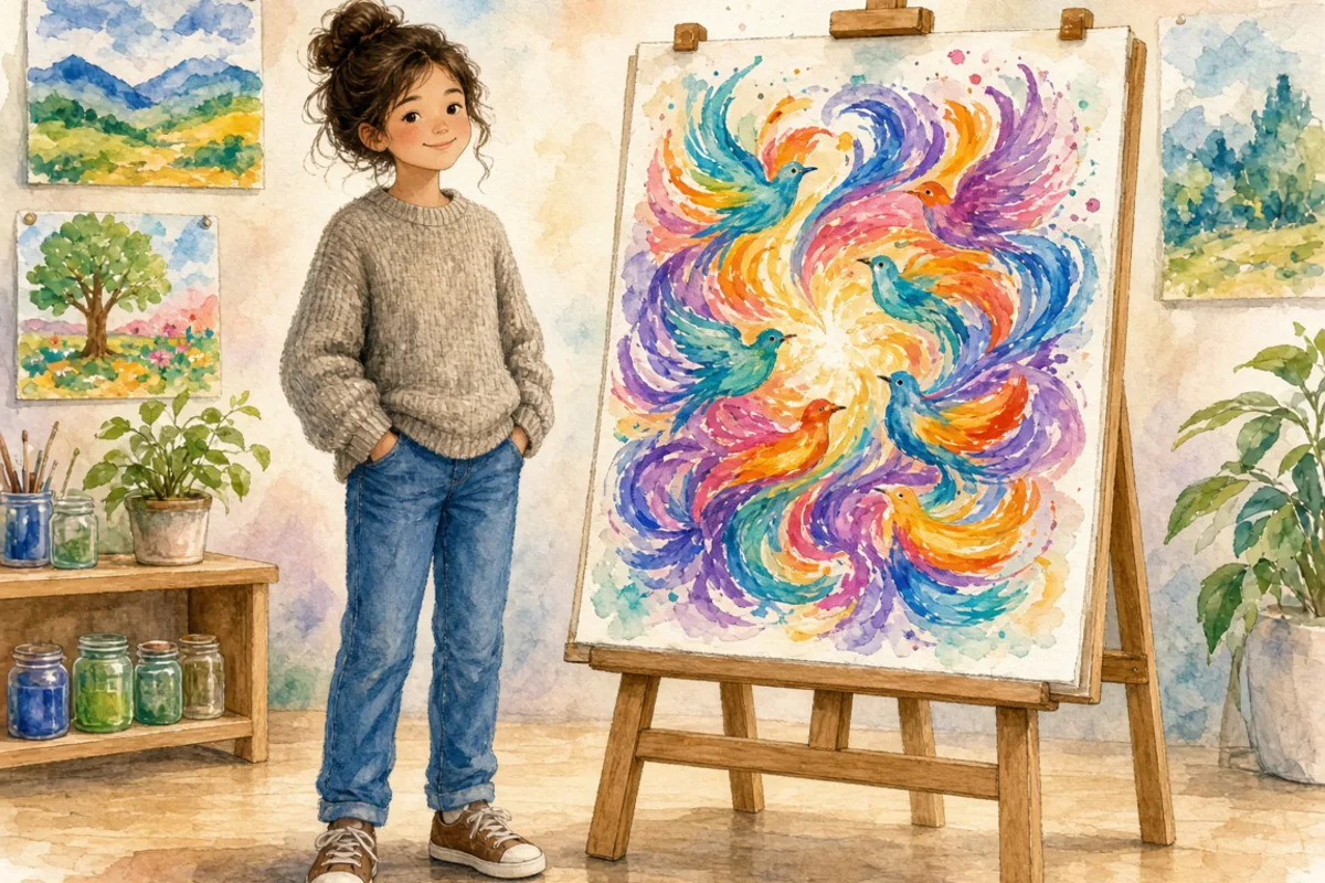 插画：独树一帜，比喻独特新奇，自成一家