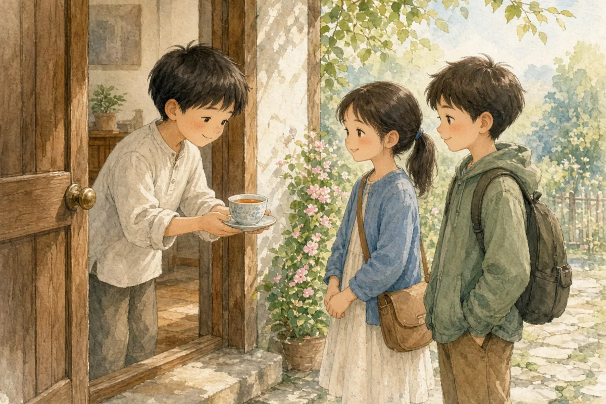 插画：客客气气，待人有礼貌