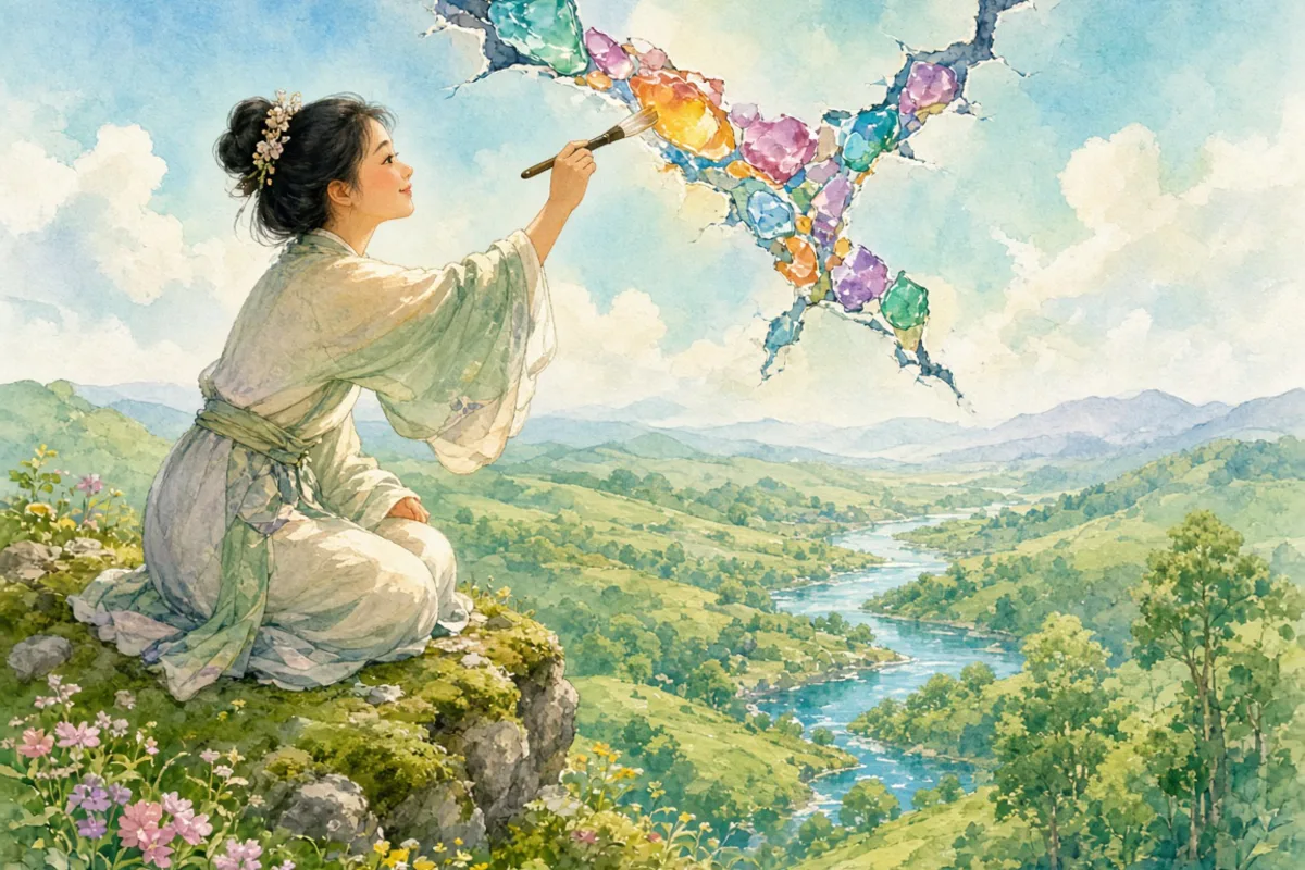 插画：女娲补天，比喻设法补救已经出现的漏洞或灾难