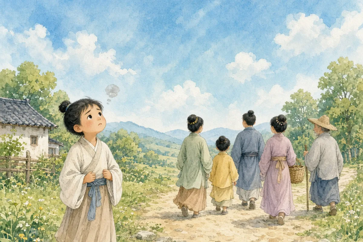 插画：杞人忧天，比喻不必要的担心