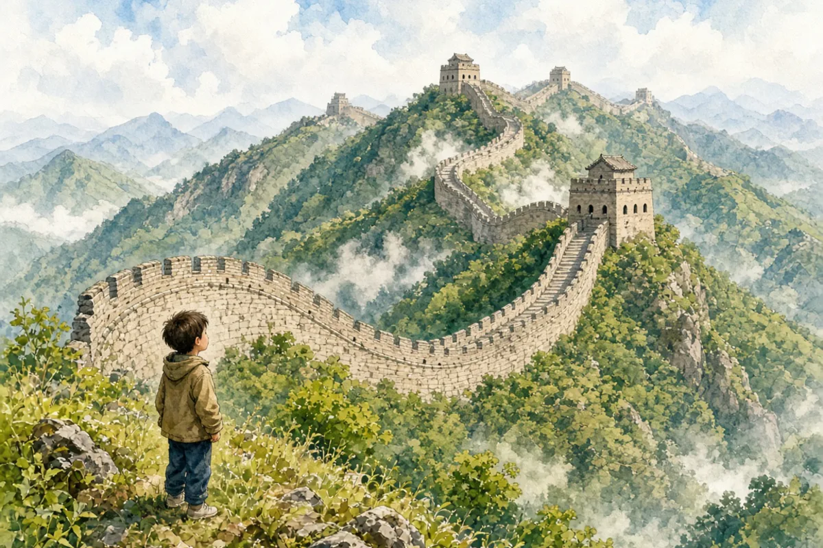 插画：气势磅礴，形容气势雄伟浩大