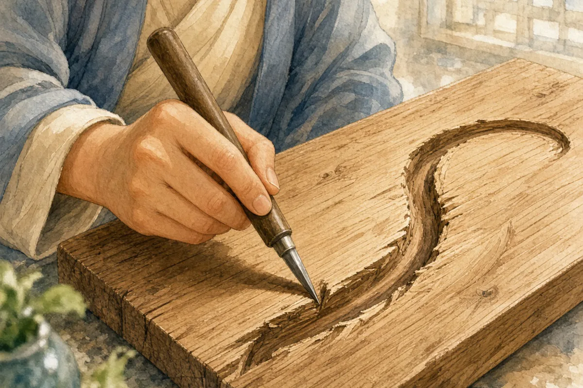 插画：入木三分，形容书法有力，也比喻见解深刻