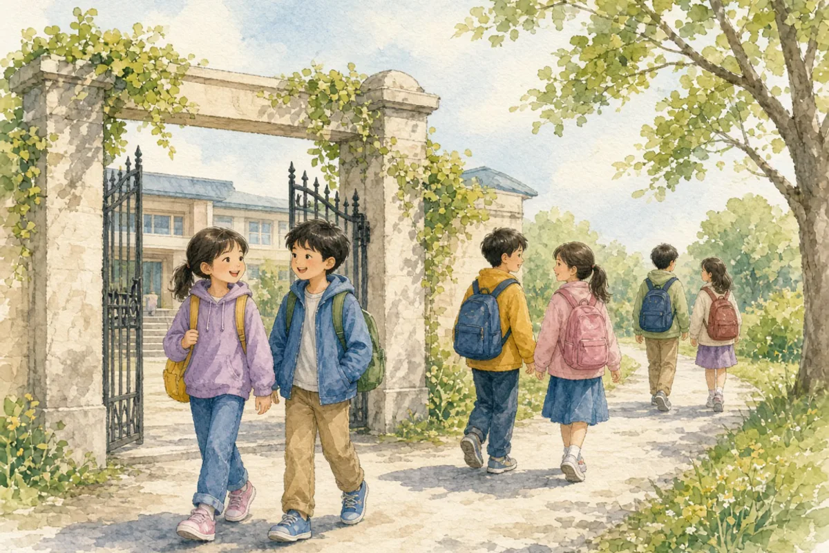 插画：三三两两，形容三个两个地在一起