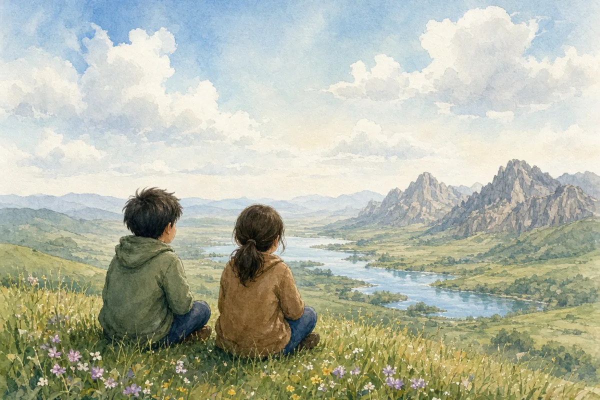 插画：天长地久，形容时间长久
