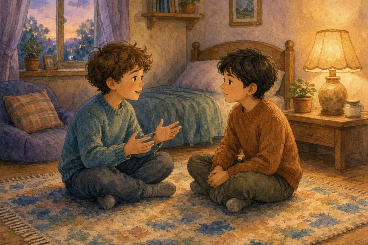 插画：推心置腹，比喻真心待人