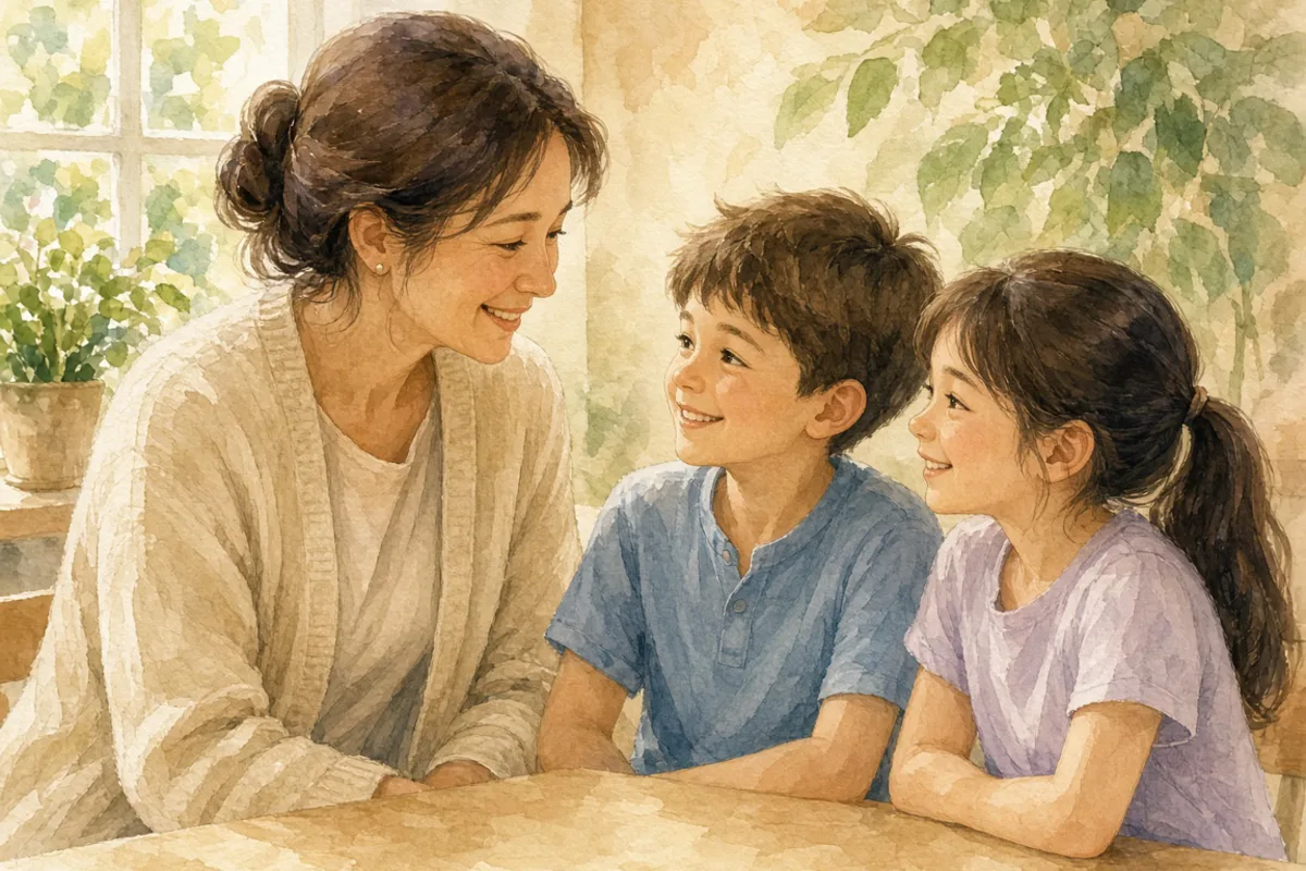 插画：笑眯眯，形容微笑时眼皮微微合拢的样子