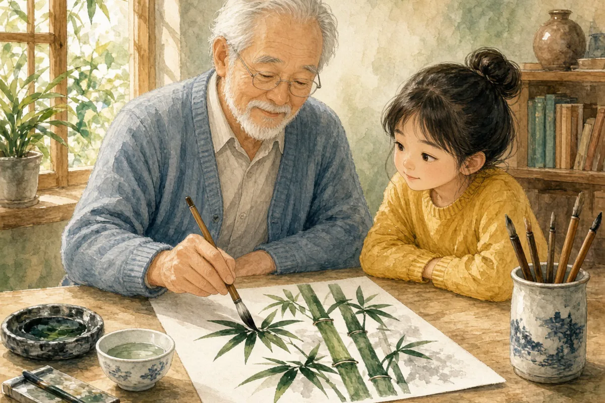 插画：学而不厌，学习总不满足，不觉得厌烦