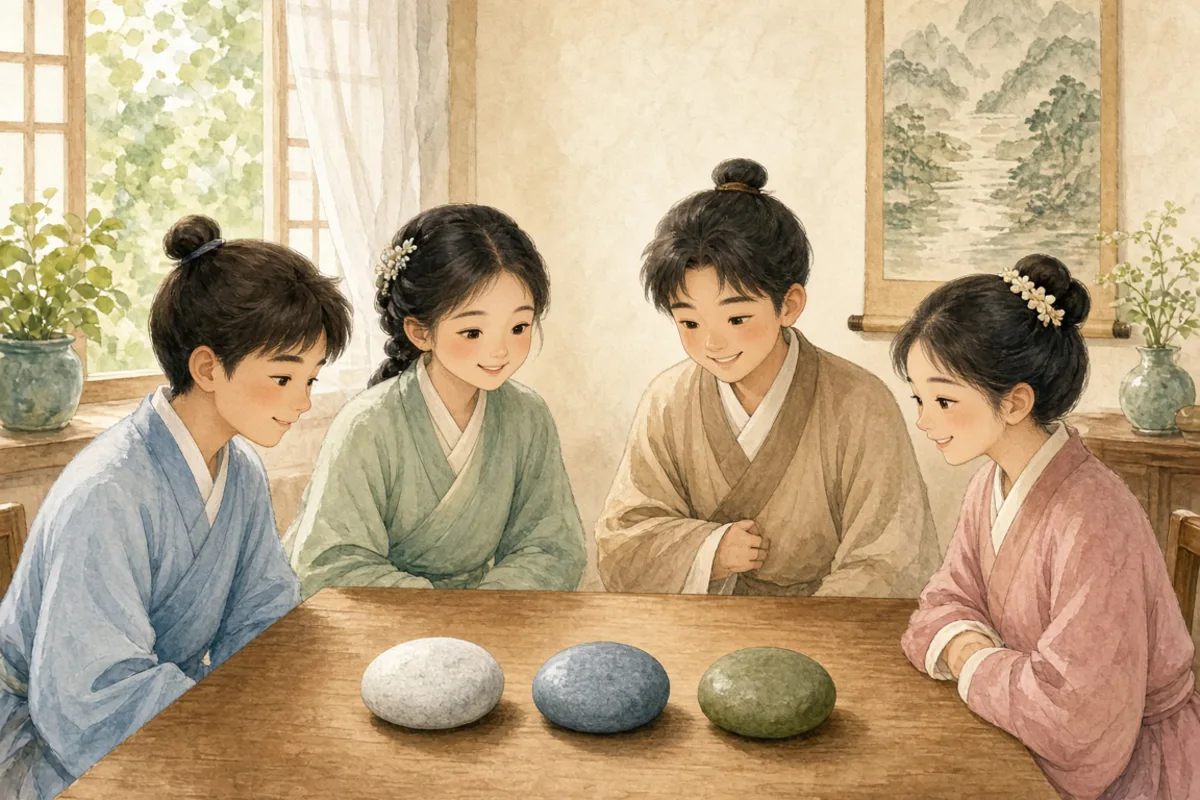 插画：约法三章，比喻订立简明的条款，大家共同遵守