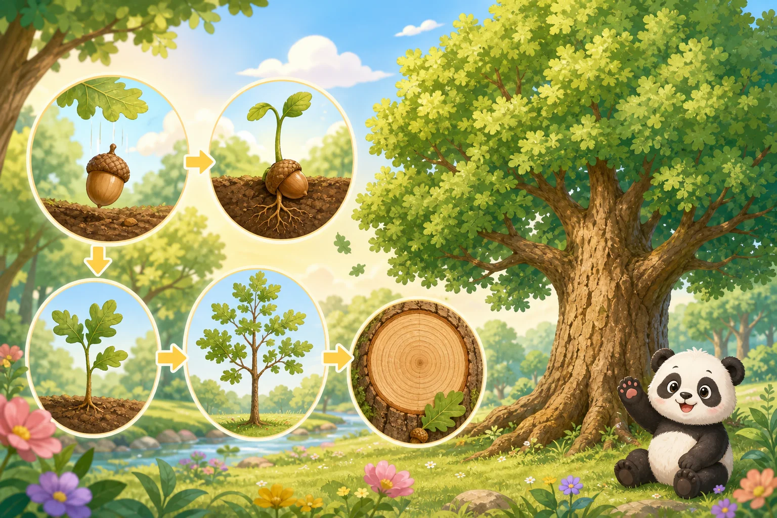 An Acorn Grows into an Oak Tree