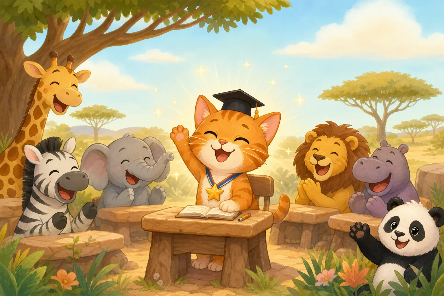 Cat Goes to School