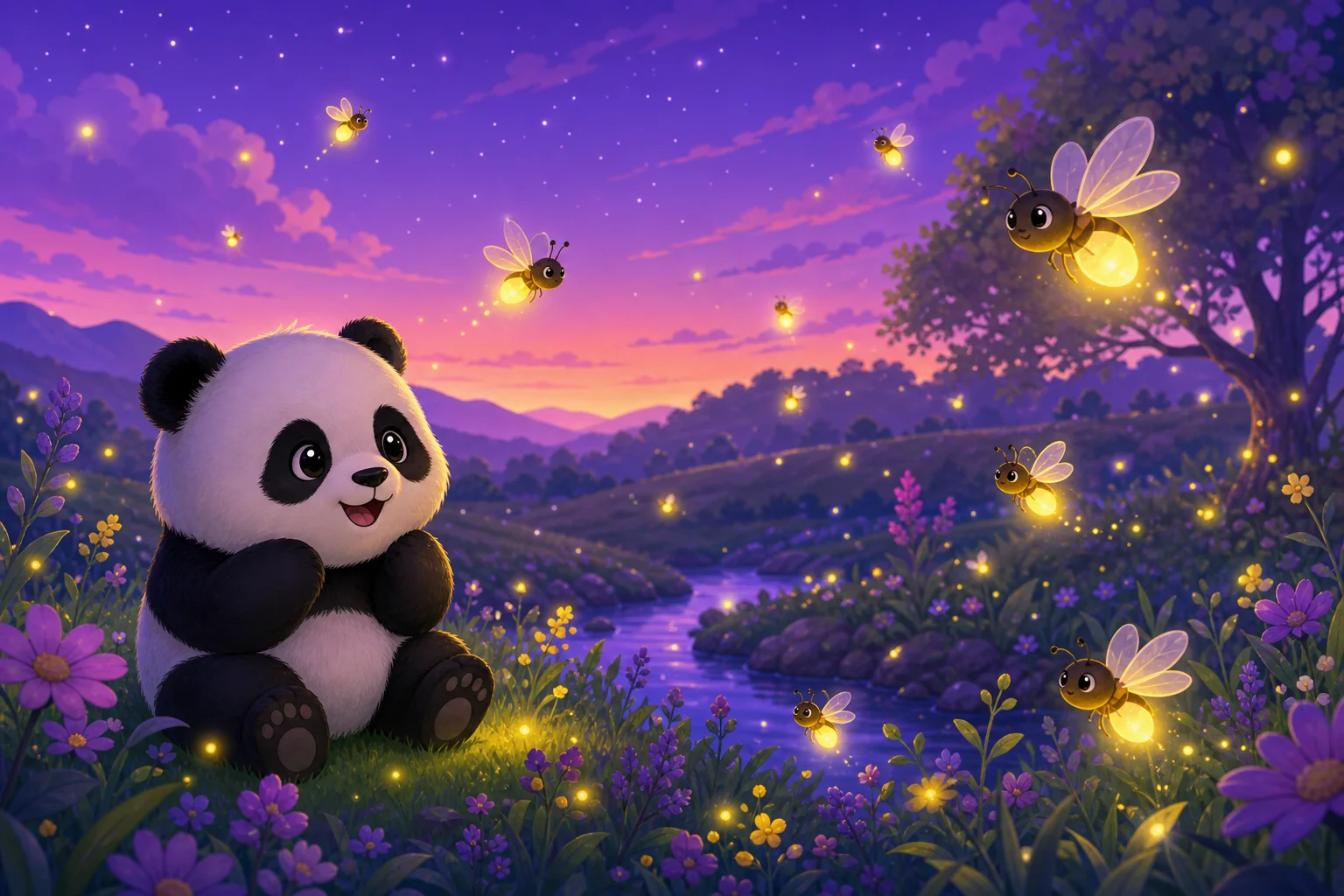 Fireflies Glow at Night