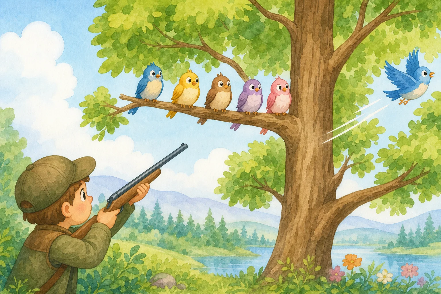 How Many Birds Are Left on the Tree?