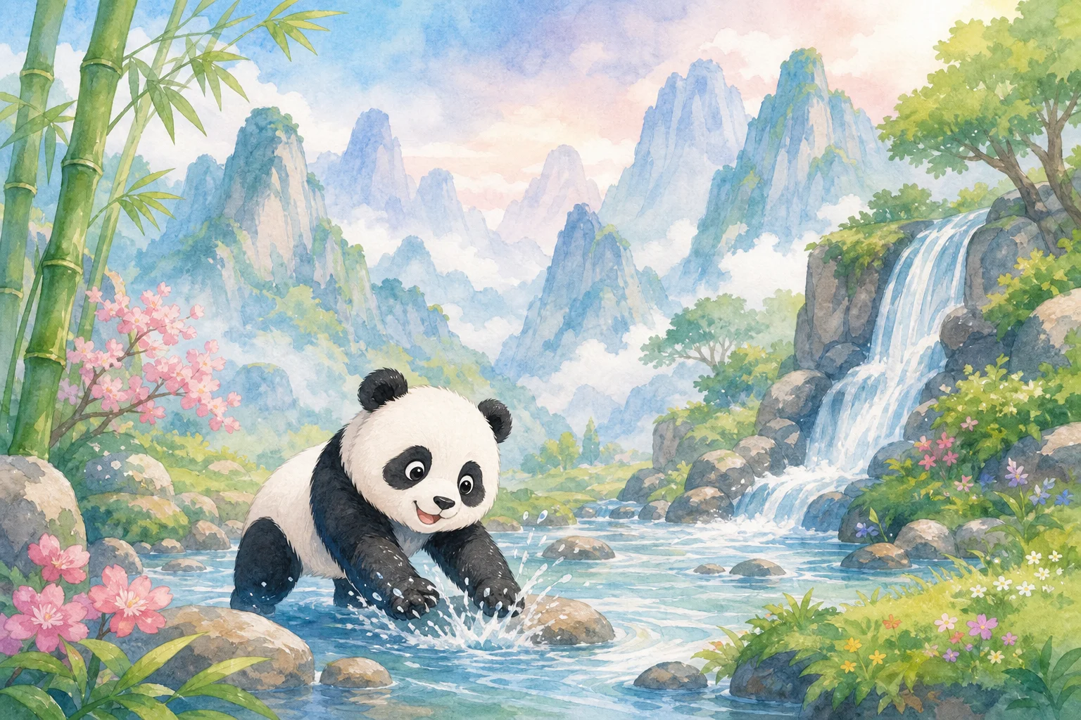 Idiom: 'Beautiful Mountains and Clear Waters'