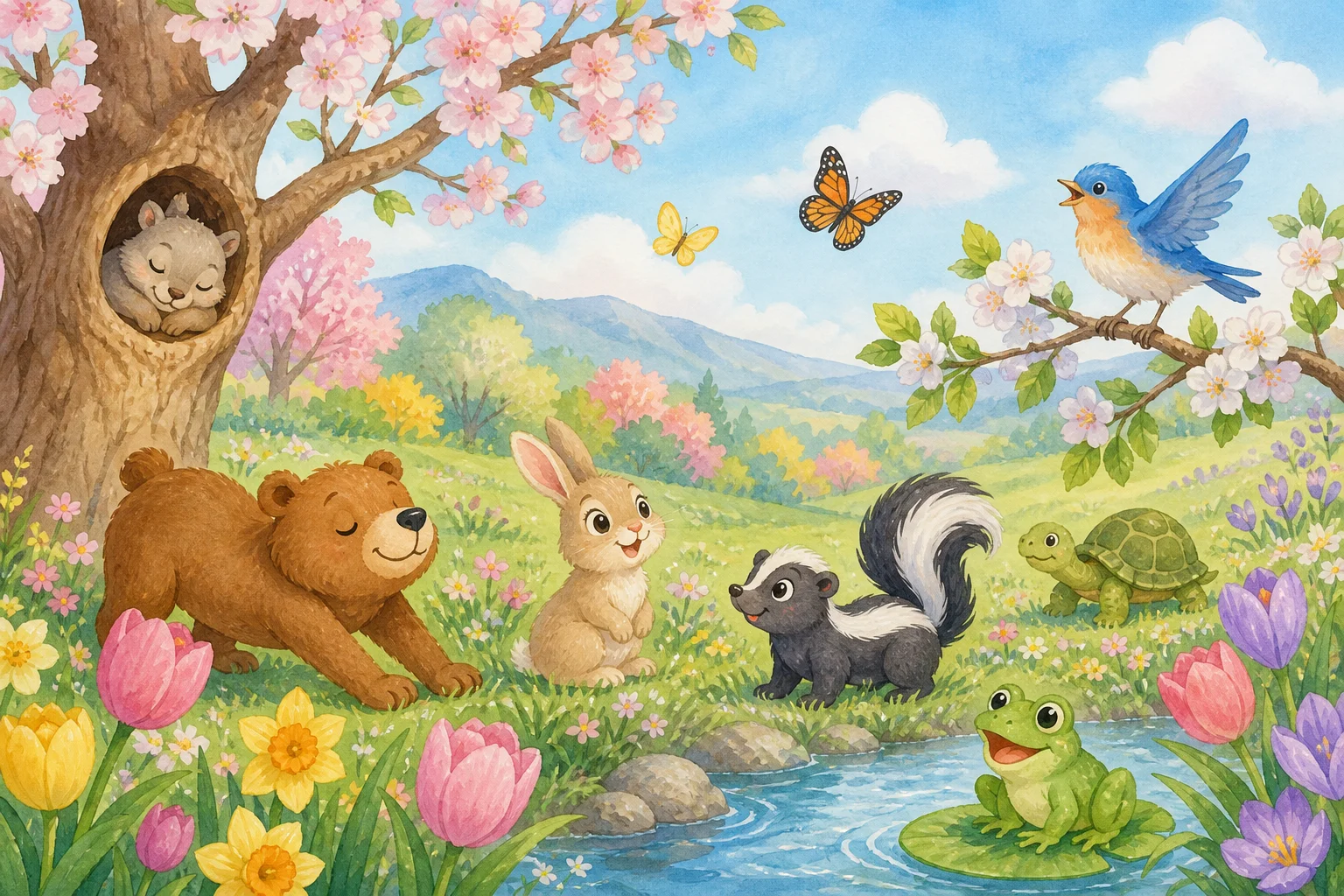Idiom: 'Spring Warms and Flowers Bloom'