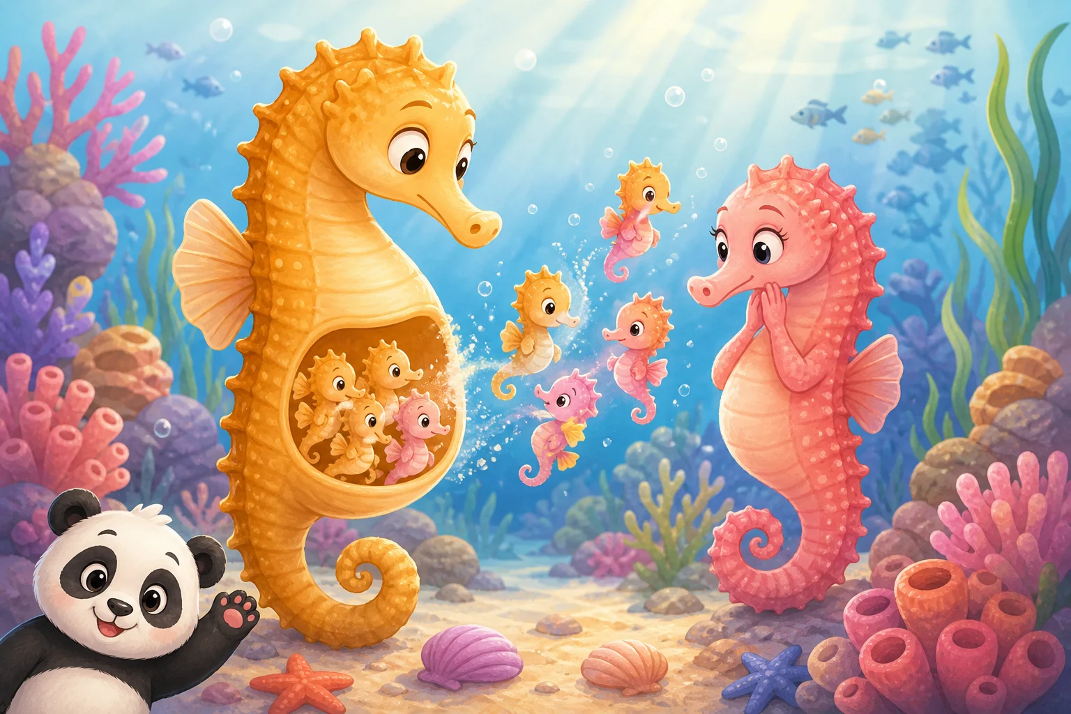 Seahorse Dad Gives Birth