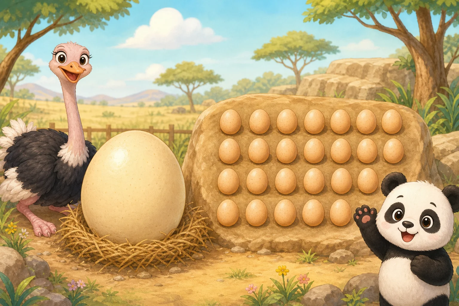 The Ostrich's Giant Eggs