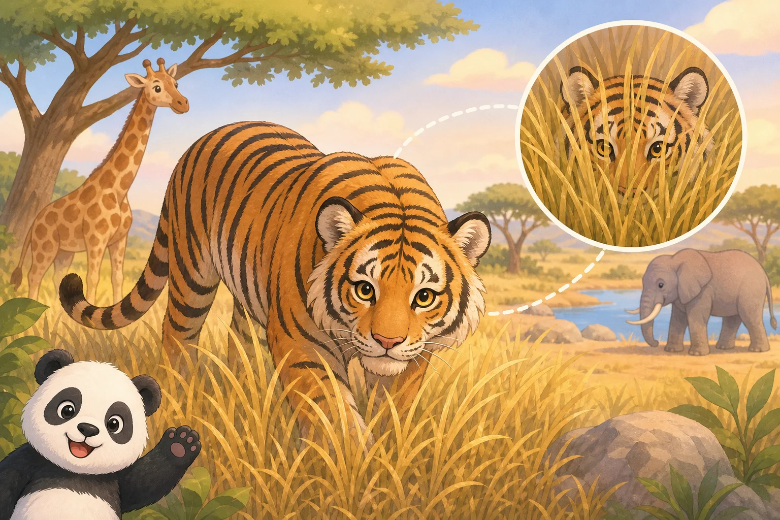 The Tiger's Striped Camouflage
