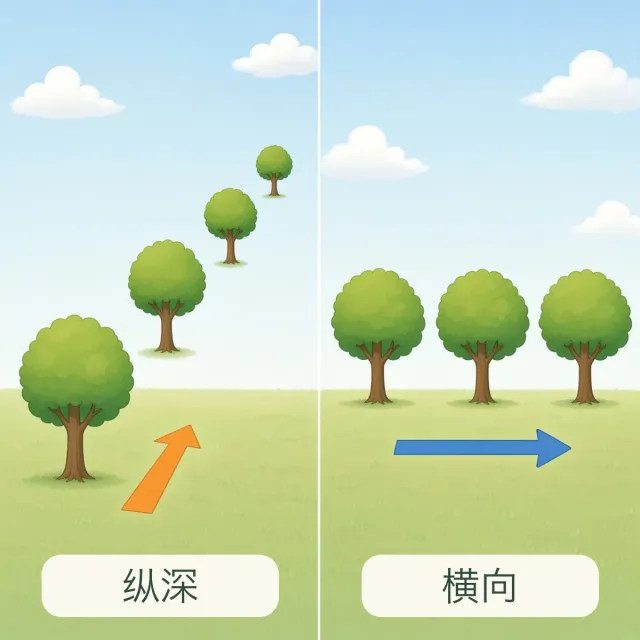 纵深 — 横向