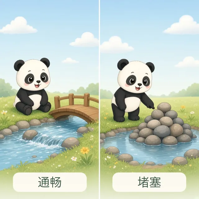 通畅 — 堵塞