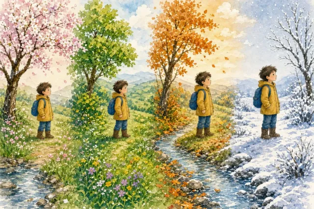 插画：光阴似箭，形容时间过得很快