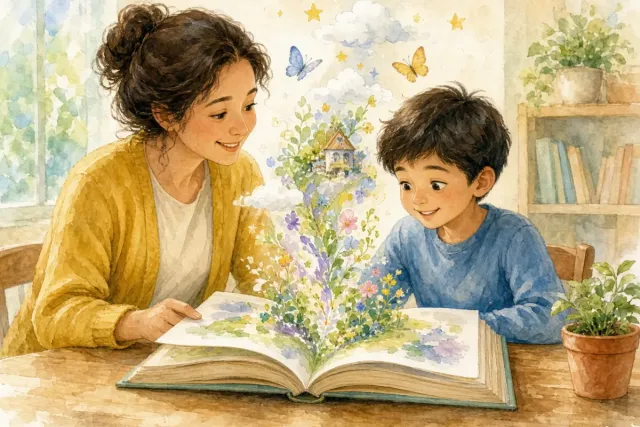 插画：开卷有益，打开书来读，就会有收获