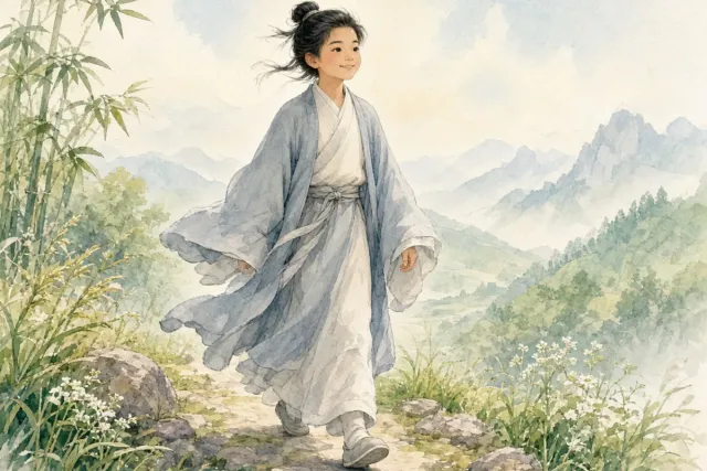 插画：两袖清风，比喻为官清廉