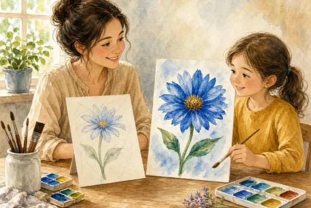 插画：青出于蓝，比喻学生超过老师，或后人胜过前人