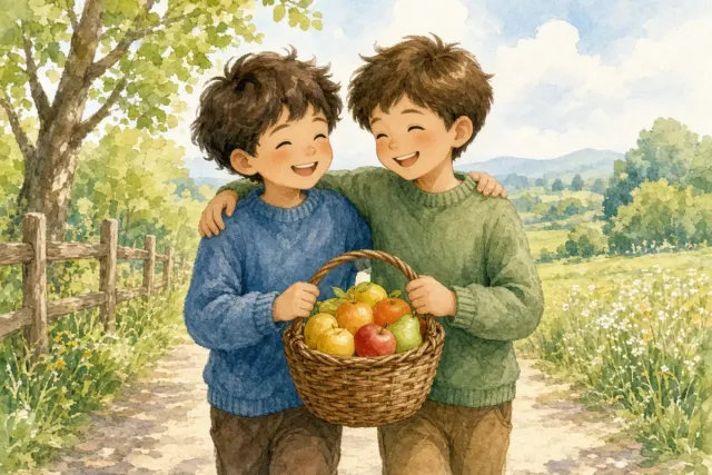 插画：情同手足，形容关系亲密，如同兄弟