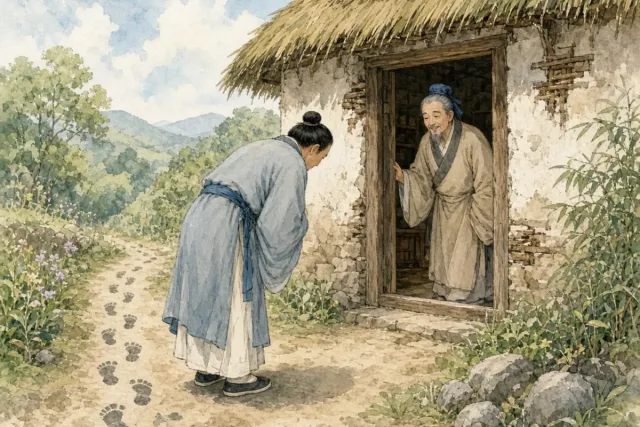 插画：三顾茅庐，比喻真心诚意，一再邀请