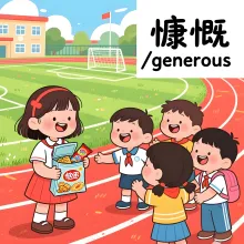 慷慨 kangkai