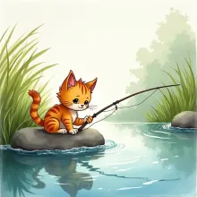 小猫钓鱼