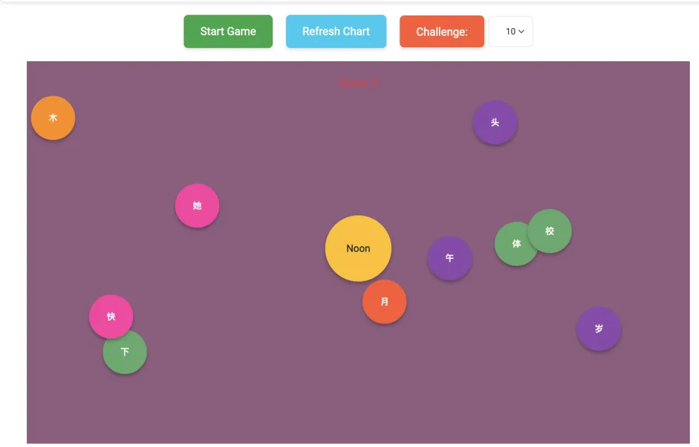 Hanzi Balloon Match Game