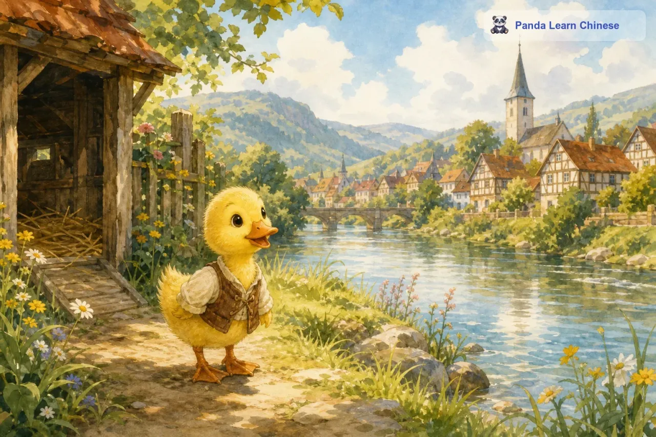 小鸭子游河/ Little Duck Swims in the River