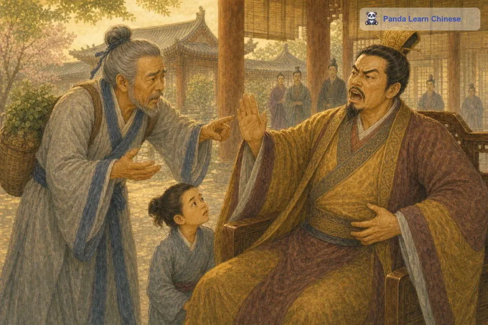 又过了十天，扁鹊又去见蔡桓公。这一次，扁鹊看着蔡桓公，十分着急地说：“君侯，您的病已经到了肠胃里了，再不治就危险了。蔡桓公觉得扁鹊简直是在胡说八道，他生气地说：“我好好的，你不要再来烦我了。扁鹊只能又失望地走了。