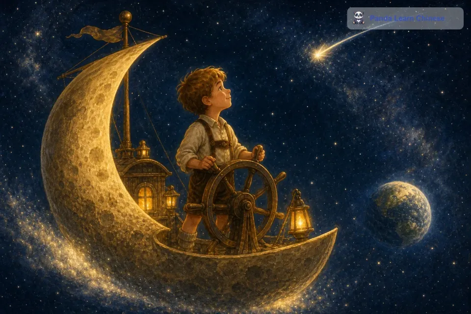 在不断的探索中，汉斯遇到了许多危险，但他凭借着自己的勇气和智慧一次次化险为夷。他的名字在宇宙中逐渐传开，成为了一个传奇的月亮船长。而他的冒险之旅，还在继续着，永远不知道下一站会遇到什么神奇的事情。